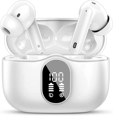 Stereo Ear Buds with Noise Cancelling Mic LED Display